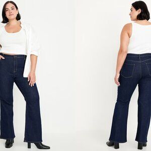NWT OLD NAVY plus high rise wow flare jeans in dark rinse (sz22)
